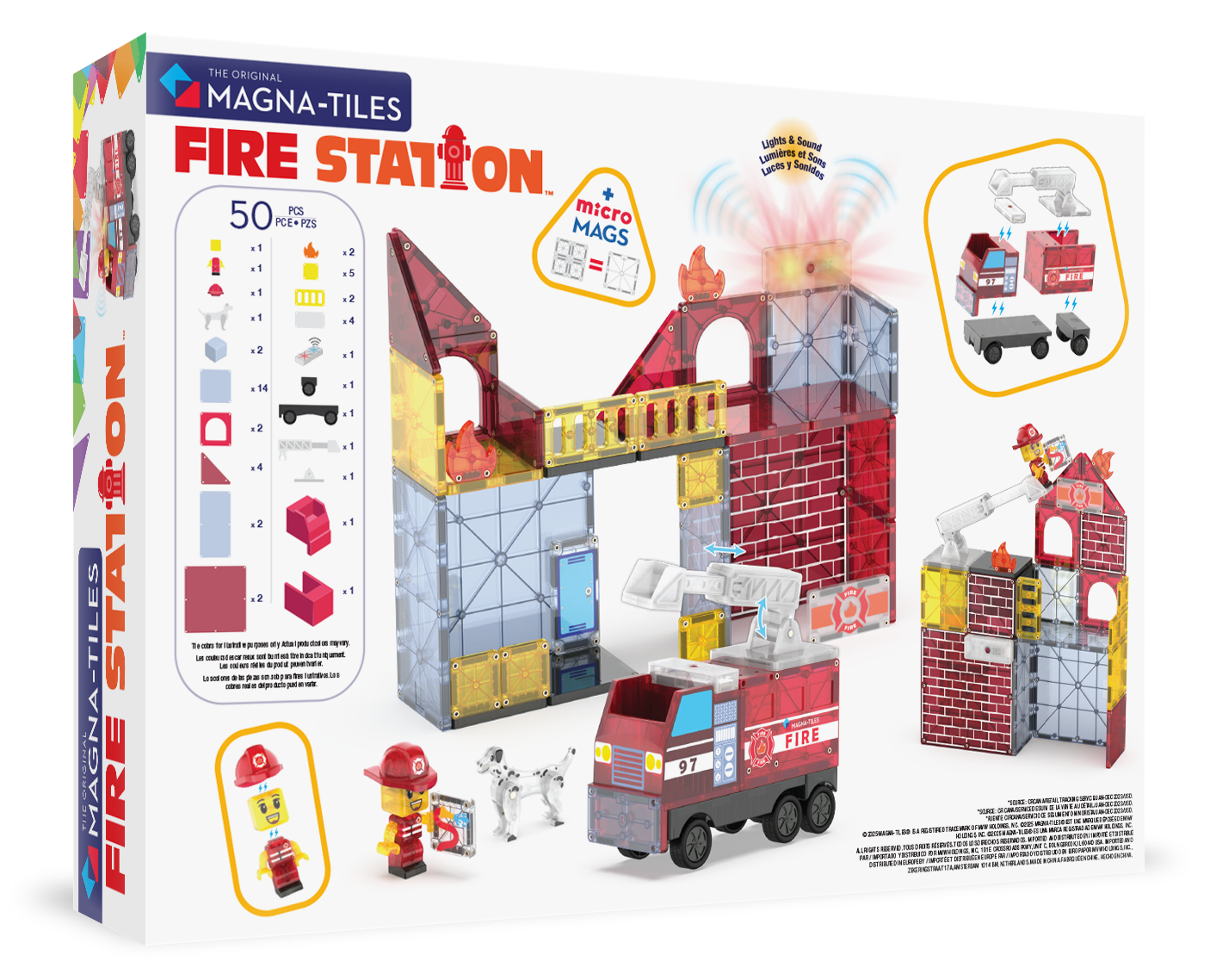 MAGNA-TILES Fire Station 50-Piece Set