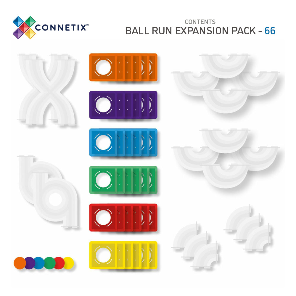 CONNETIX Magnetic Tiles Rainbow Ball Expansion Pack 66 Piezas