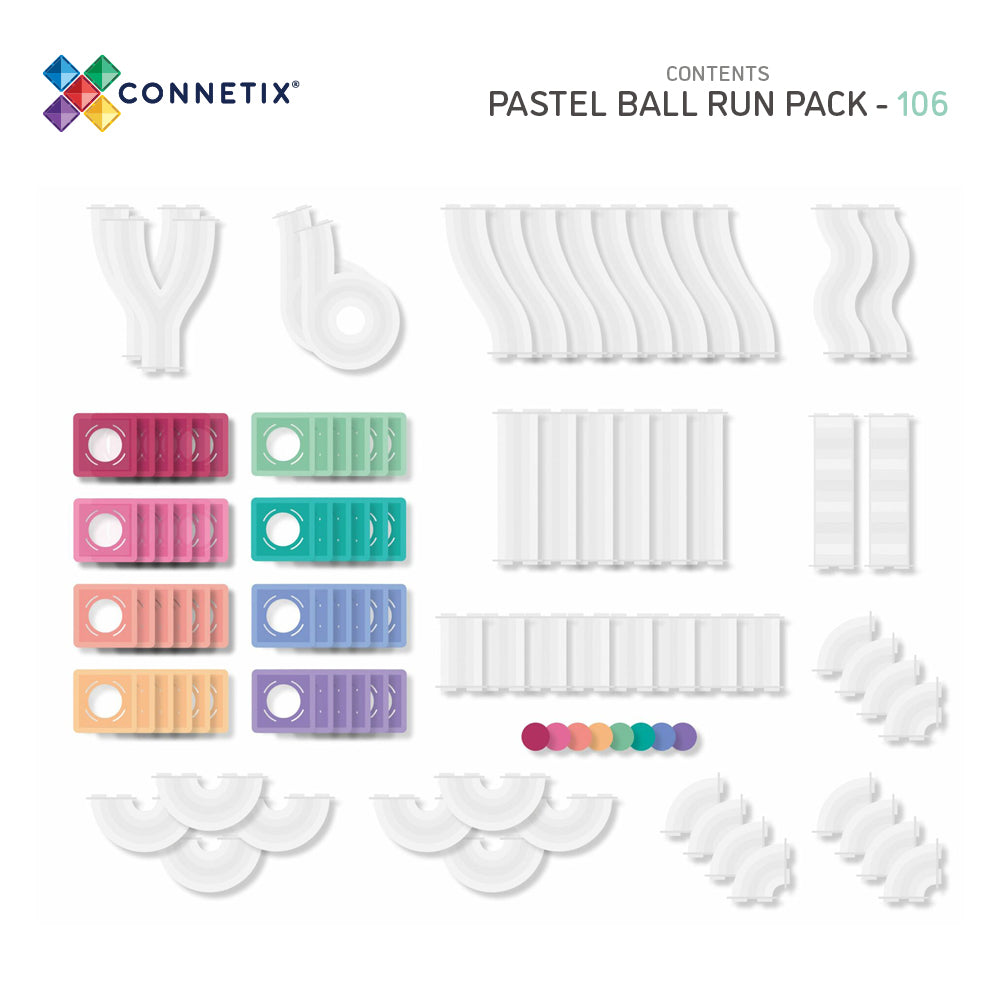 CONNETIX Tiles - Pastel Ball Run Pack 106 Piezas