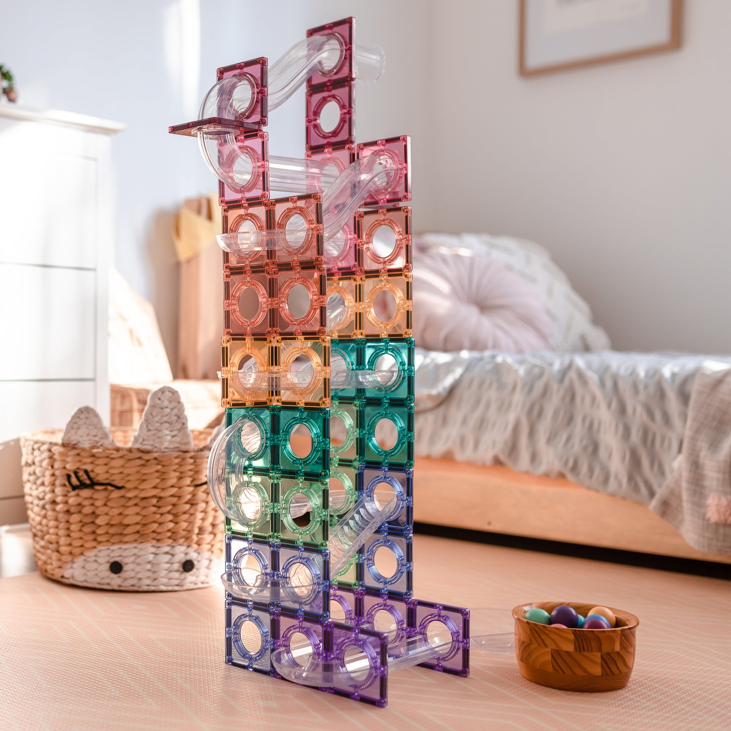 CONNETIX Tiles - Pastel Ball Run Pack 106 Pieces
