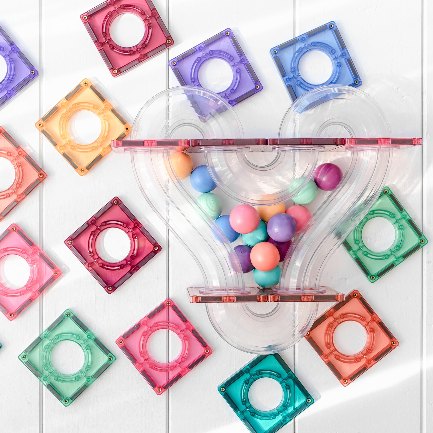 CONNETIX Tiles - Pastel Ball Run Pack 106 Pieces