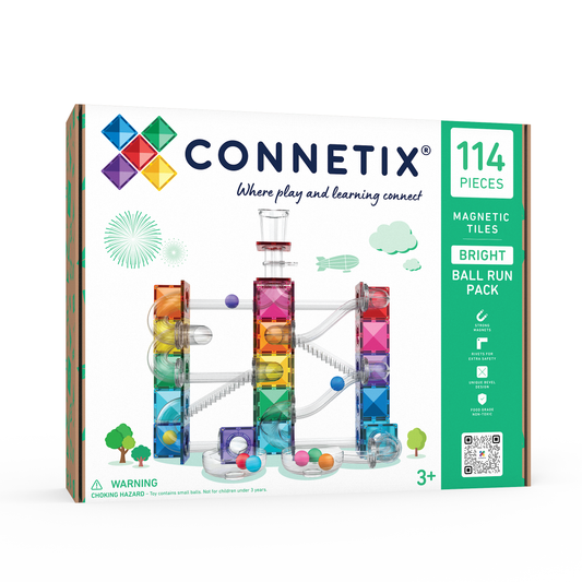 CONNETIX Magnetic Tiles Bright Ball Run Pack 114 Piezas
