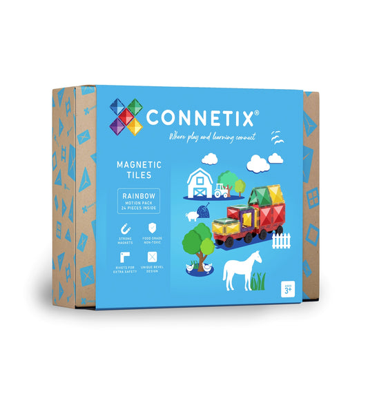 CONNETIX Magnetic Tiles Rainbow Motion Pack 24 piezas