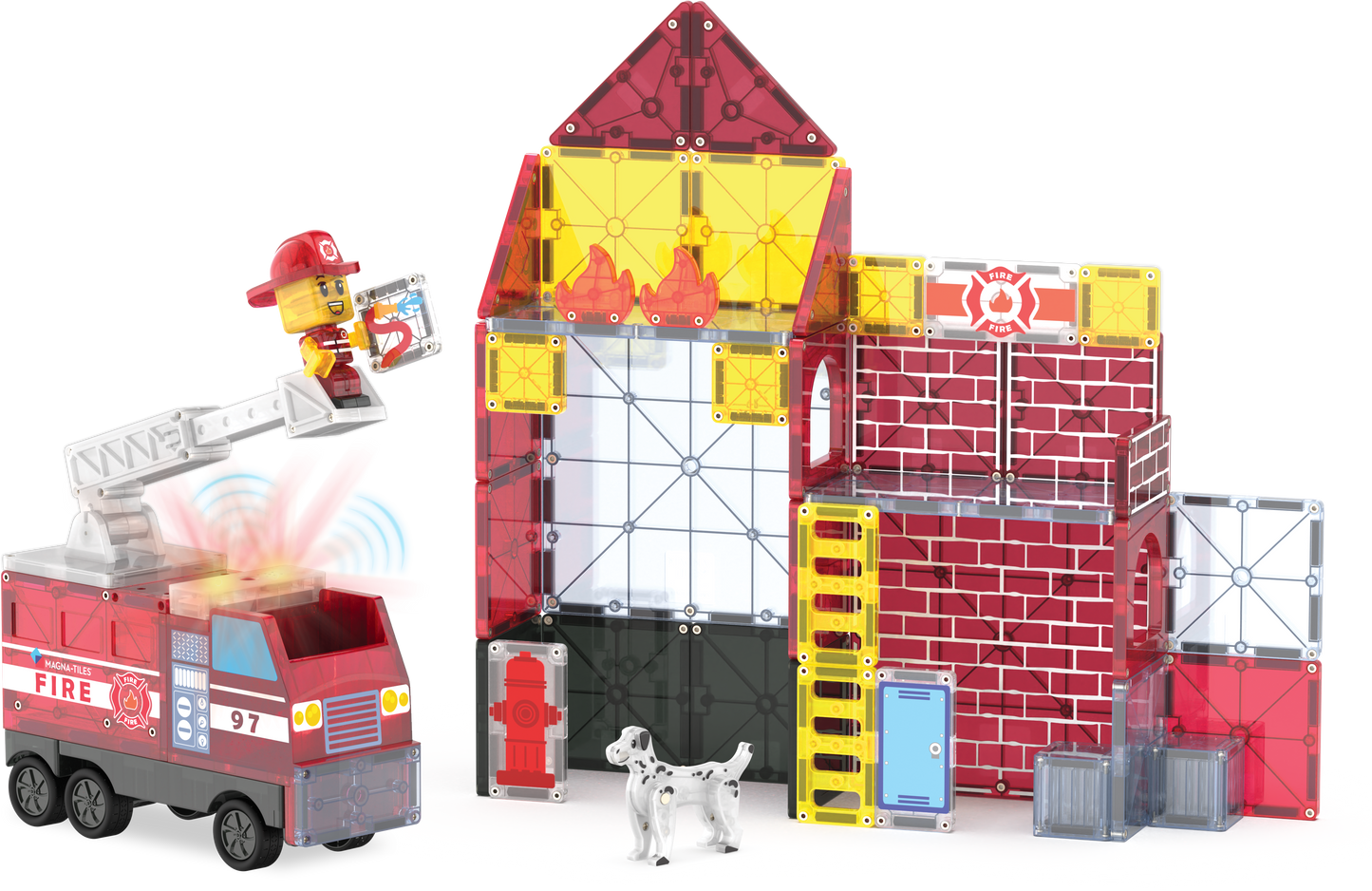MAGNA-TILES Fire Station 50-Piece Set
