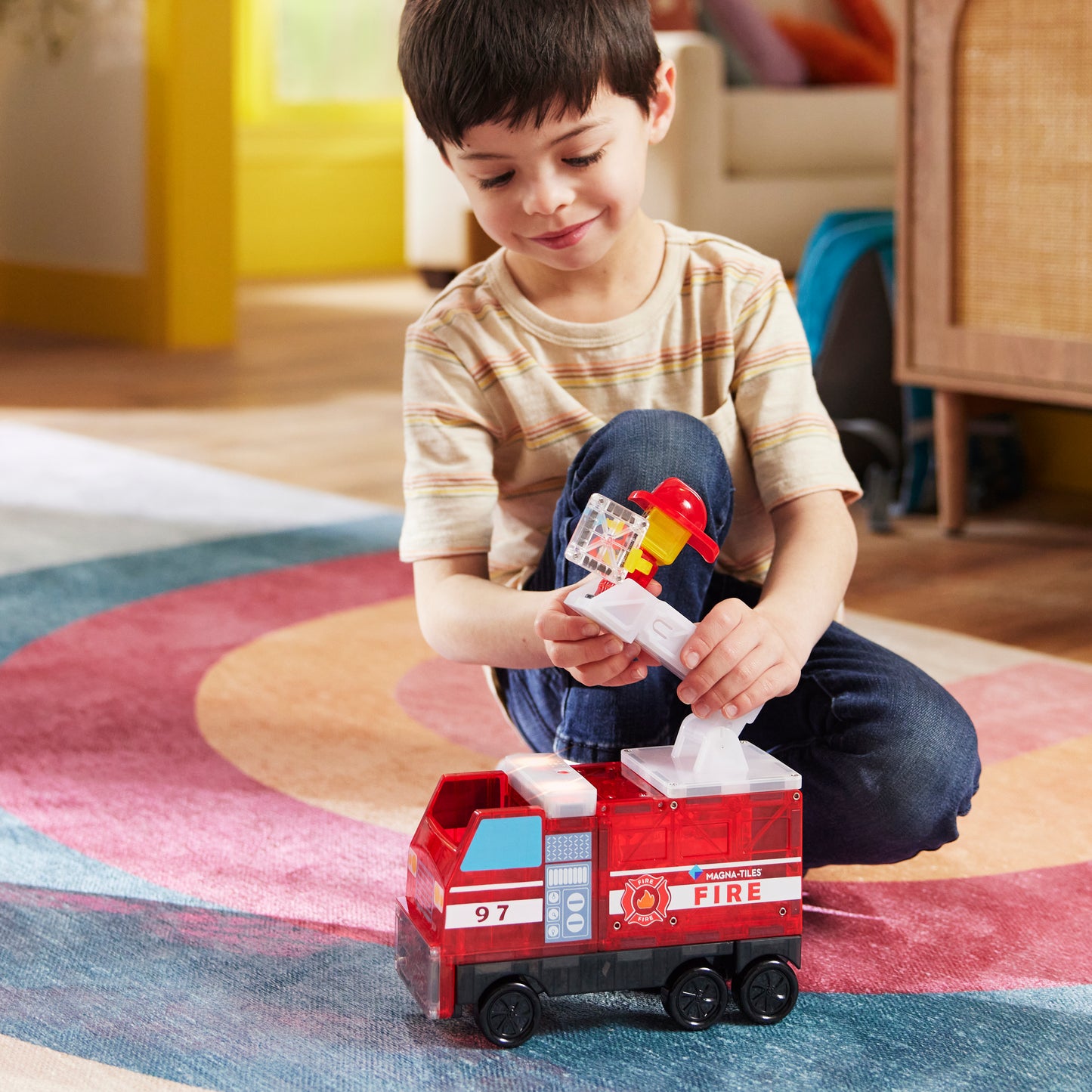 MAGNA-TILES Fire Station 50-Piece Set