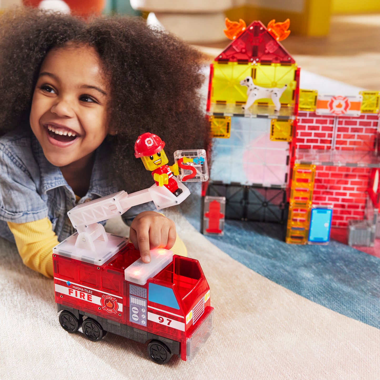 MAGNA-TILES Fire Station 50-Piece Set