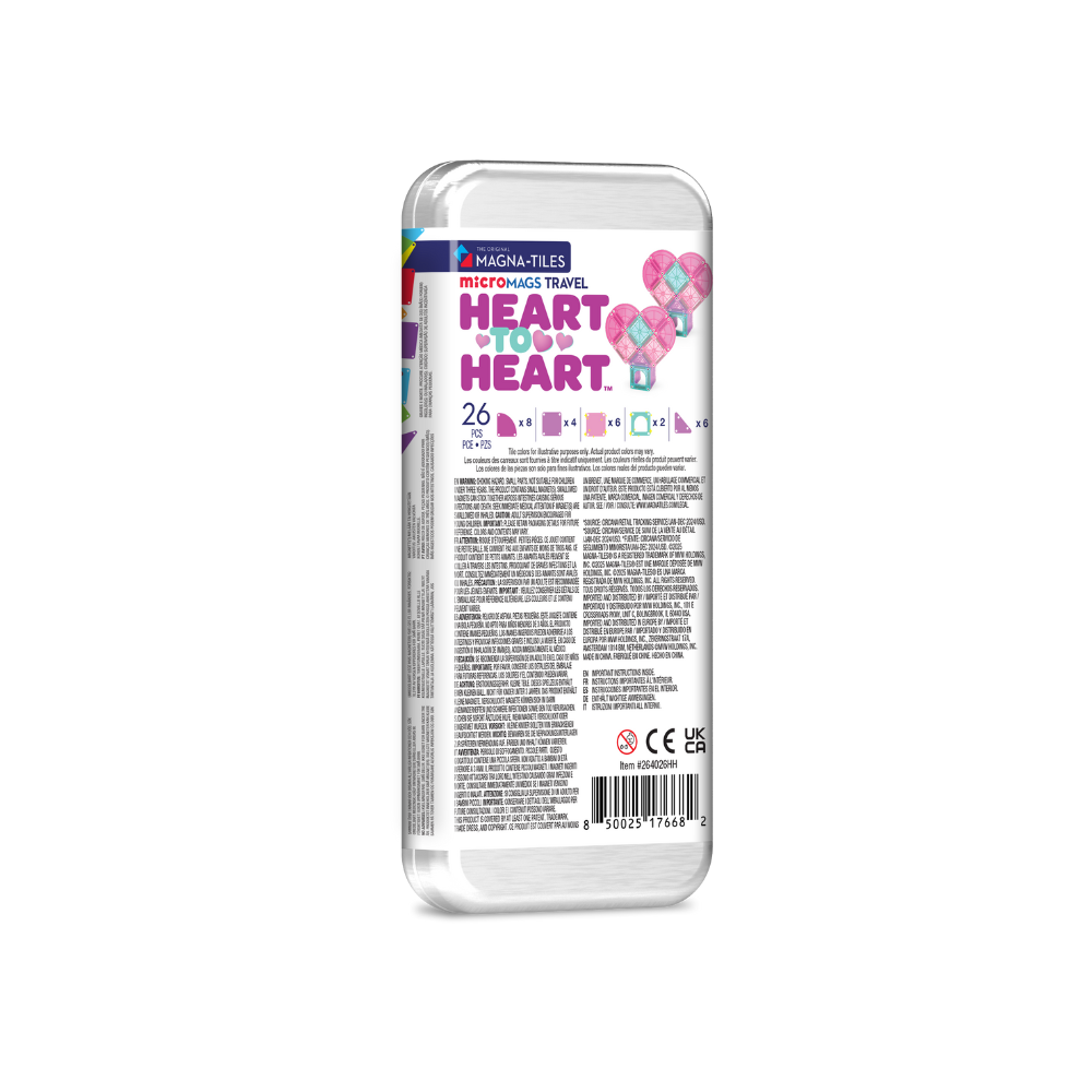 MAGNA-TILES microMAGS Heart to Heart 26-Piece Travel Set