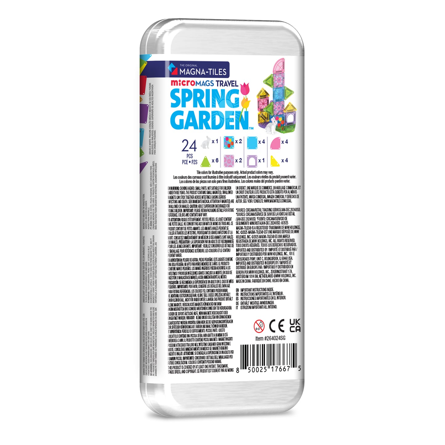 MAGNA-TILES microMAGS Spring Garden 24-Piece Travel Set