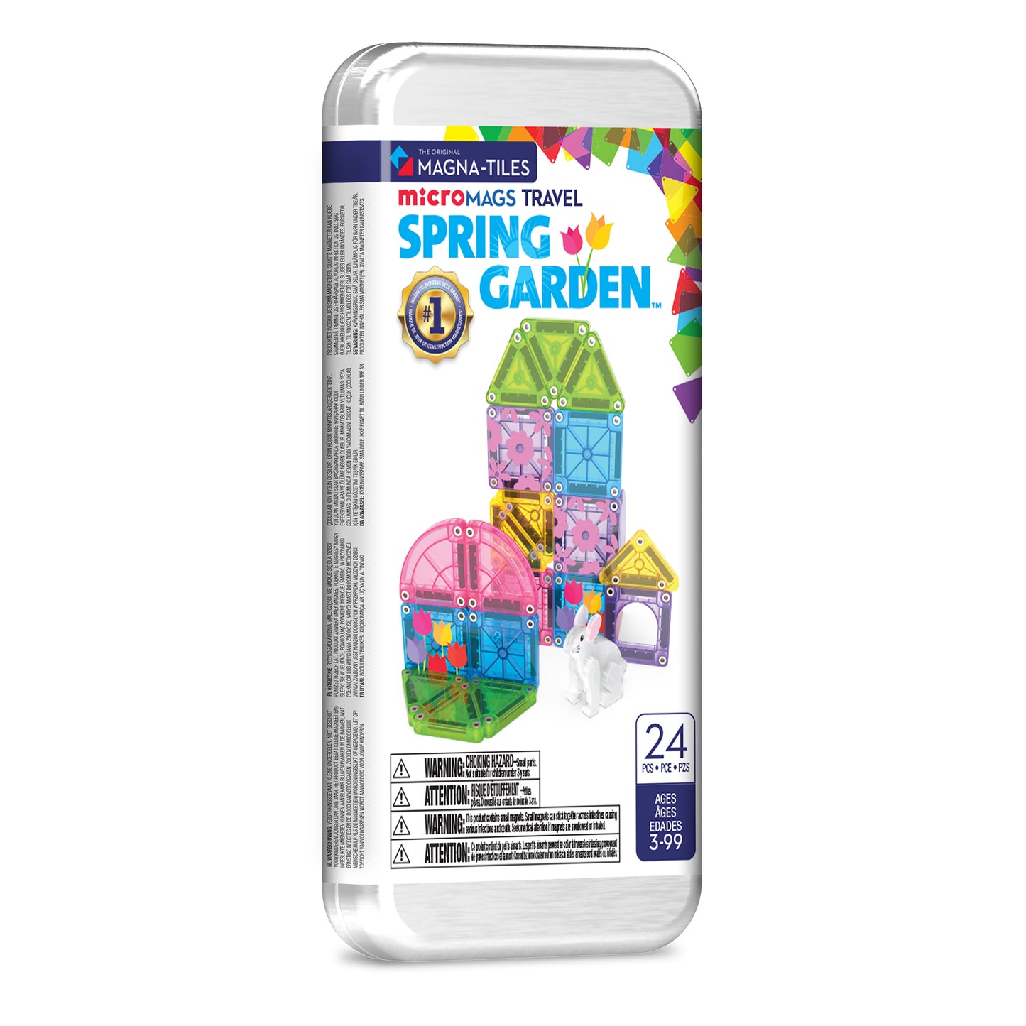 MAGNA-TILES microMAGS Spring Garden 24-Piece Travel Set