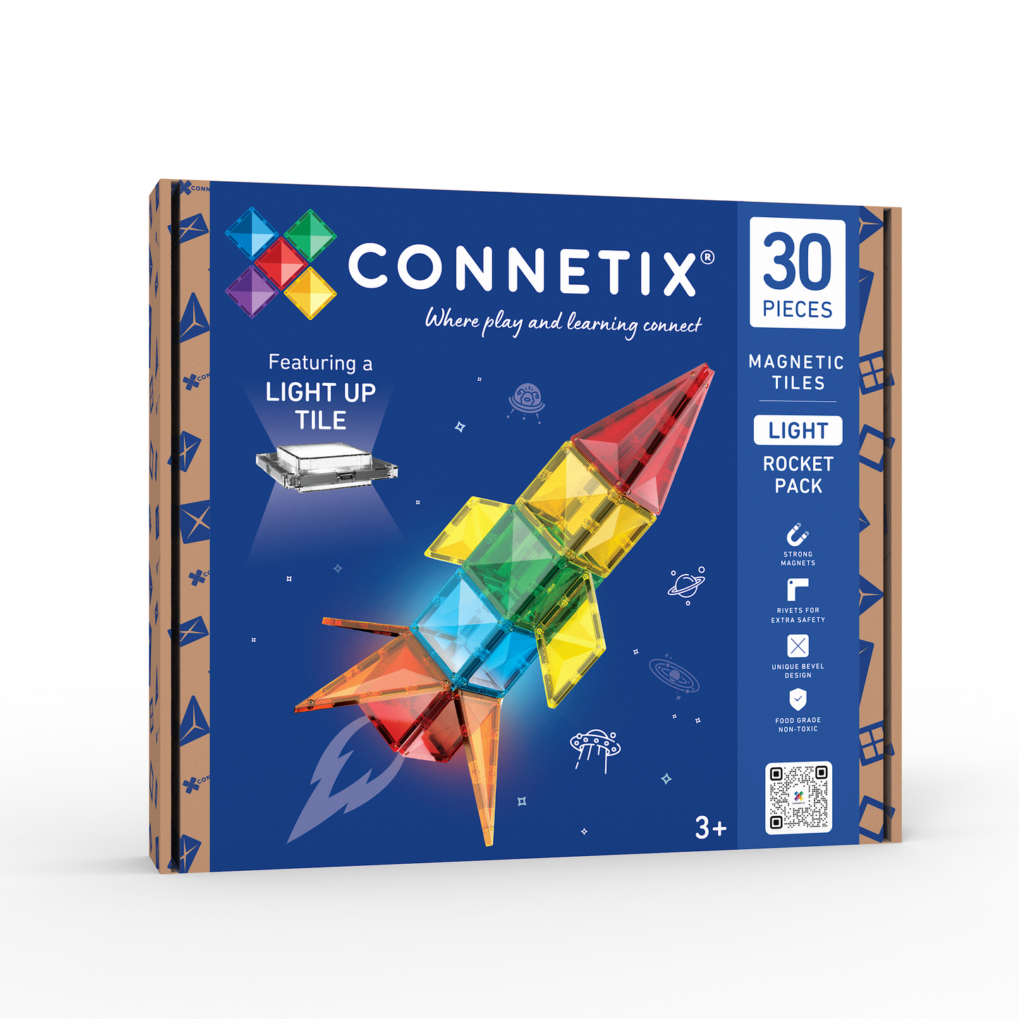 CONNETIX Magnetic Tiles Light Rocket Pack 30 Piezas