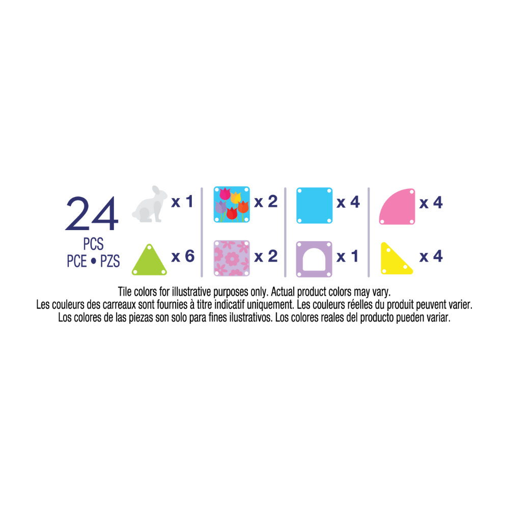 MAGNA-TILES microMAGS Spring Garden 24-Piece Travel Set