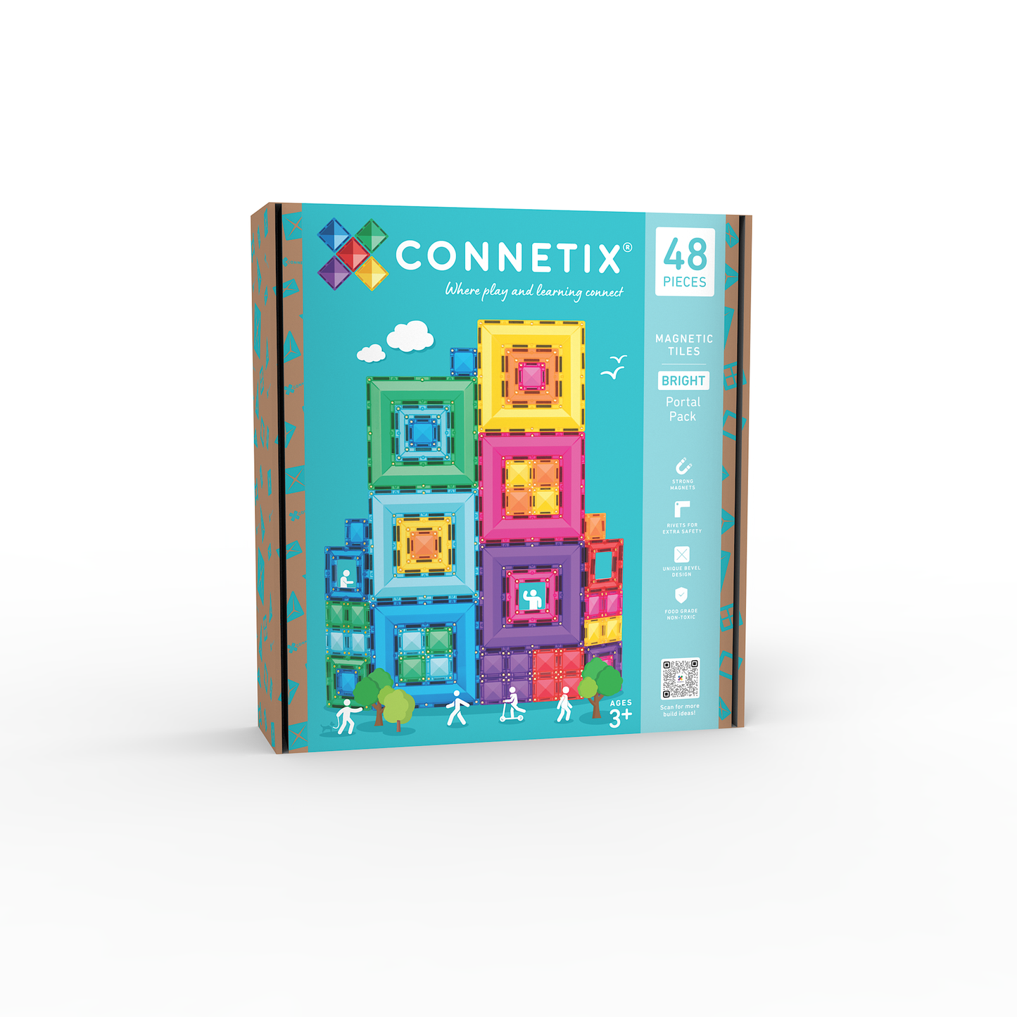 CONNETIX Magnetic Tiles Bright Portal Pack 48 Piezas