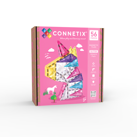 CONNETIX Magnetic Tiles Glitter Unicorn Pack 56 piezas