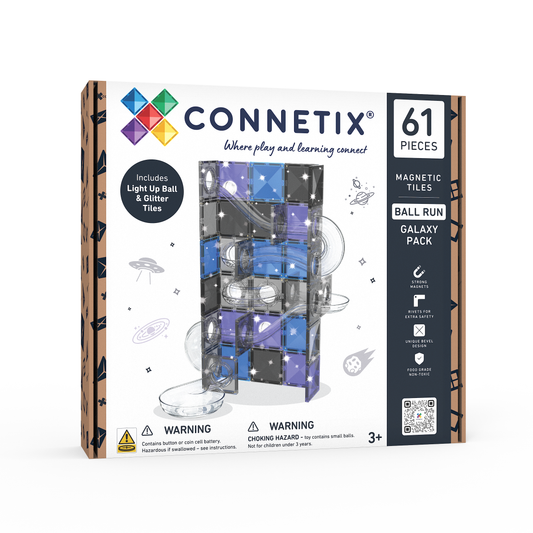 CONNETIX Magnetic Tiles Ball Run Galaxy Pack 61 Piezas
