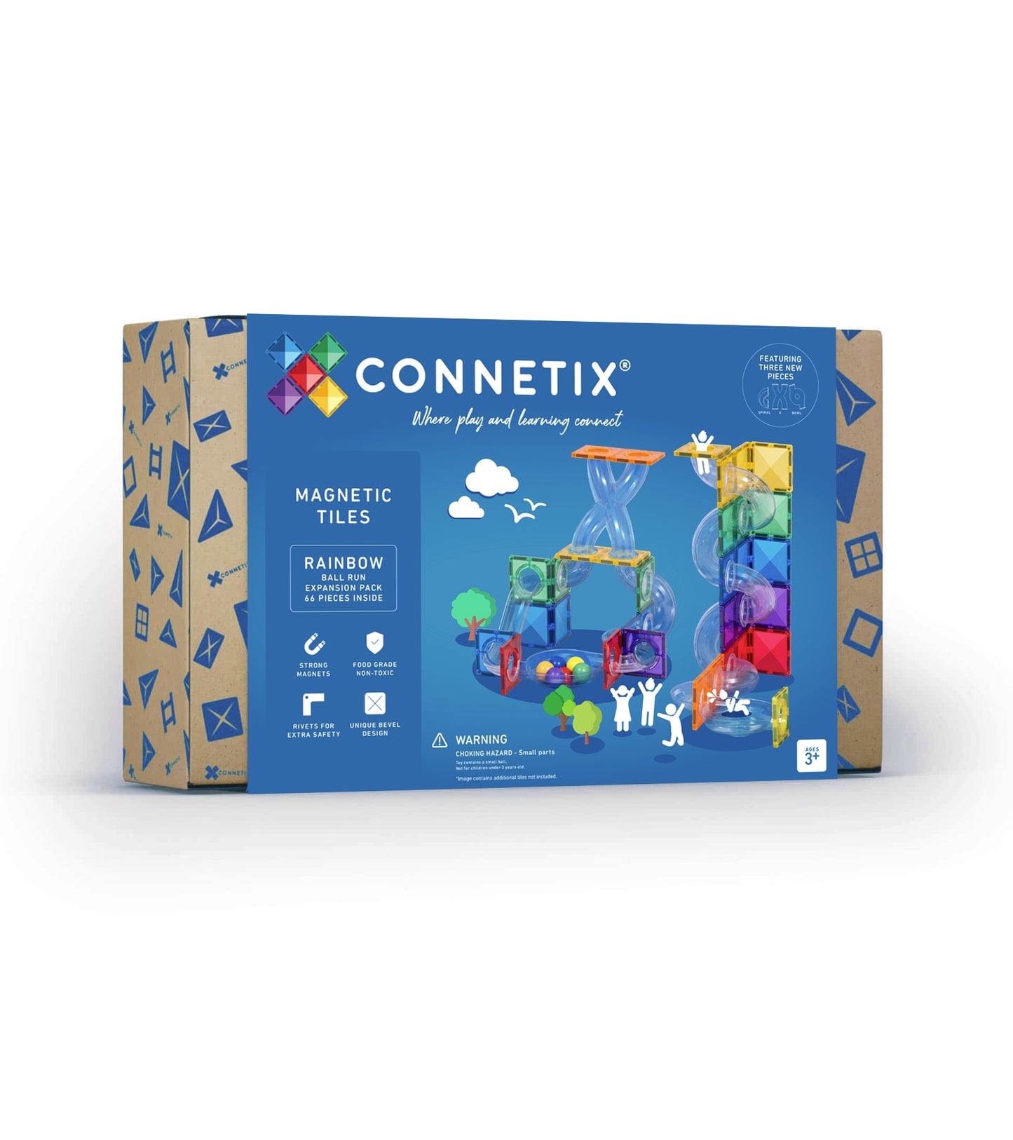 CONNETIX Magnetic Tiles Rainbow Ball Expansion Pack 66 Piezas