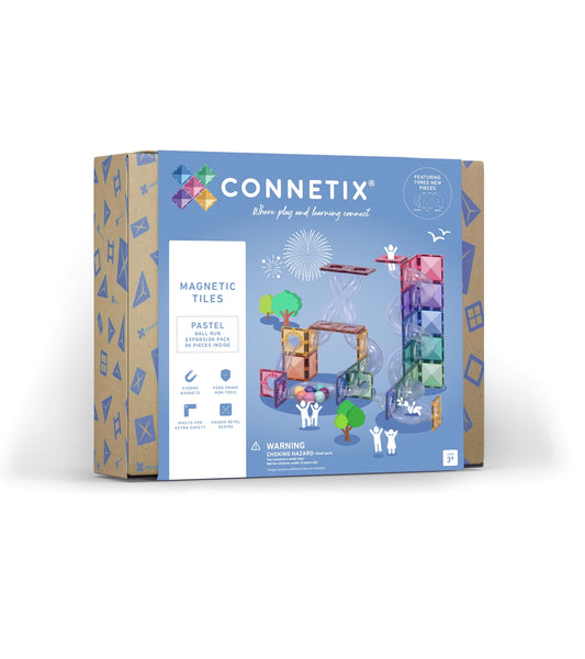 CONNETIX Magnetic Tiles Pastel Ball Run Expansion Pack 80 Piezas
