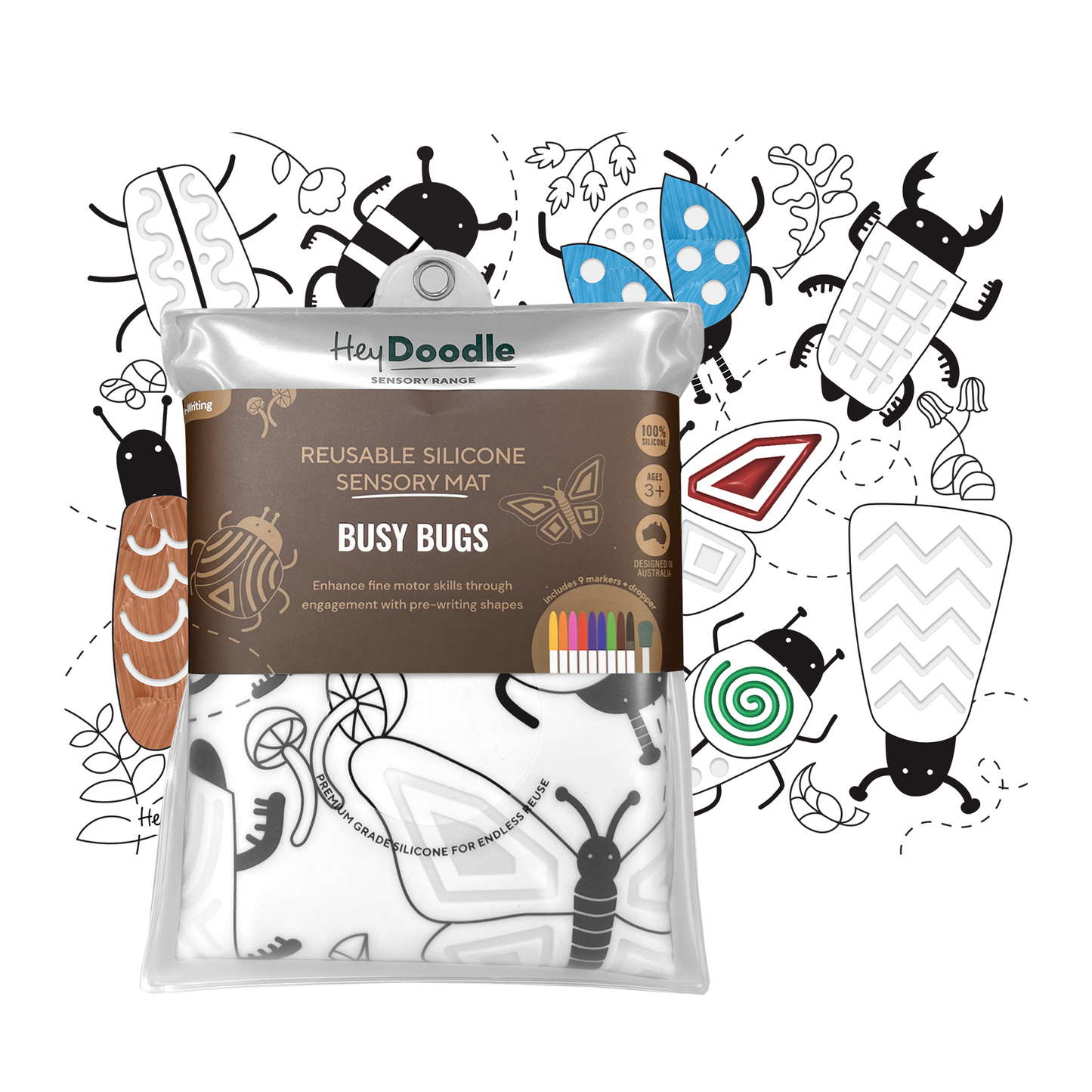 Busy Bugs Sensory Coloring & Doodle Mat