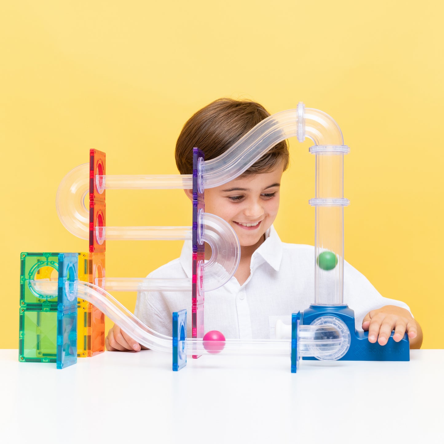 CONNETIX Magnetic Tiles Ball Run Launcher Pack 47 Piezas