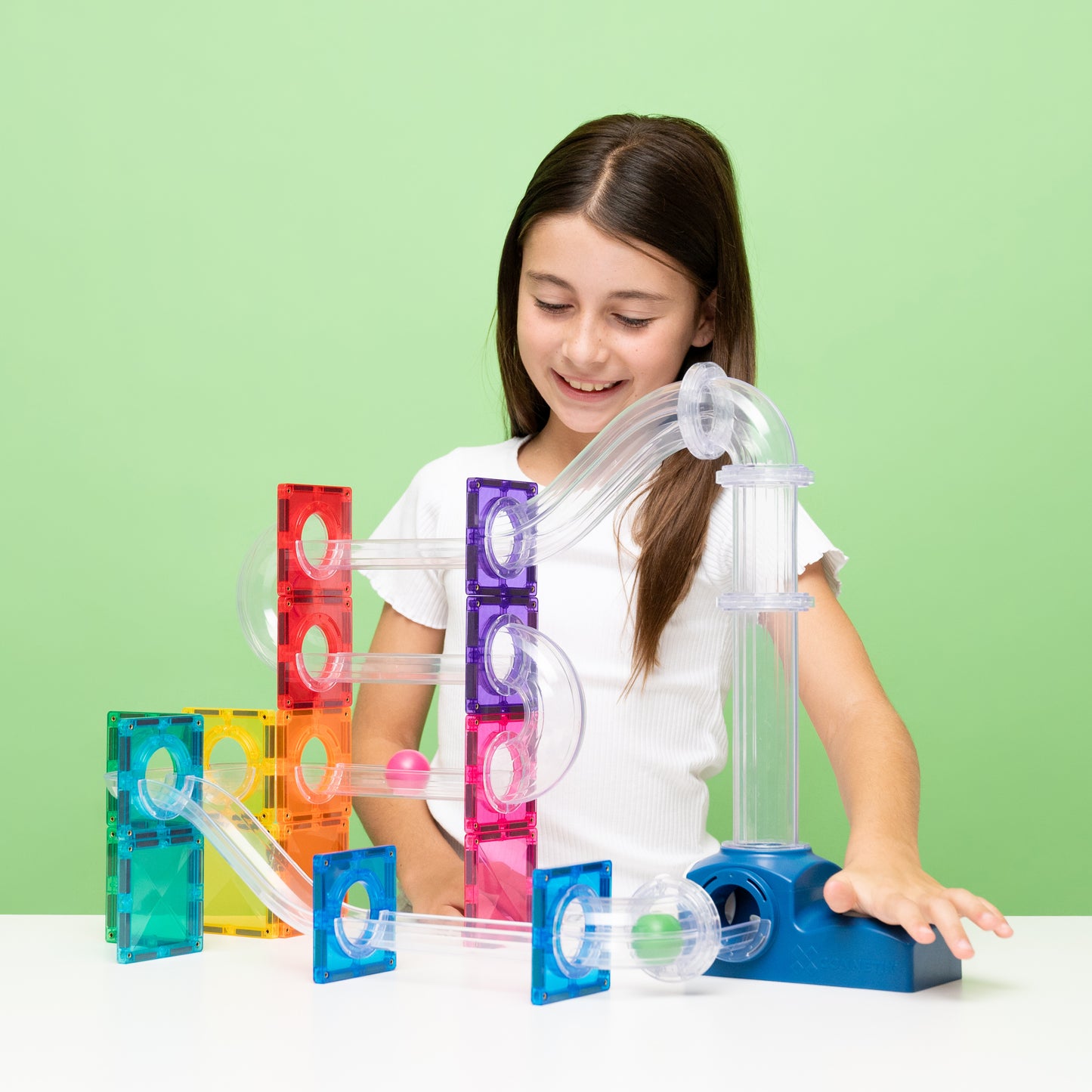 CONNETIX Magnetic Tiles Ball Run Launcher Pack 47 Piezas