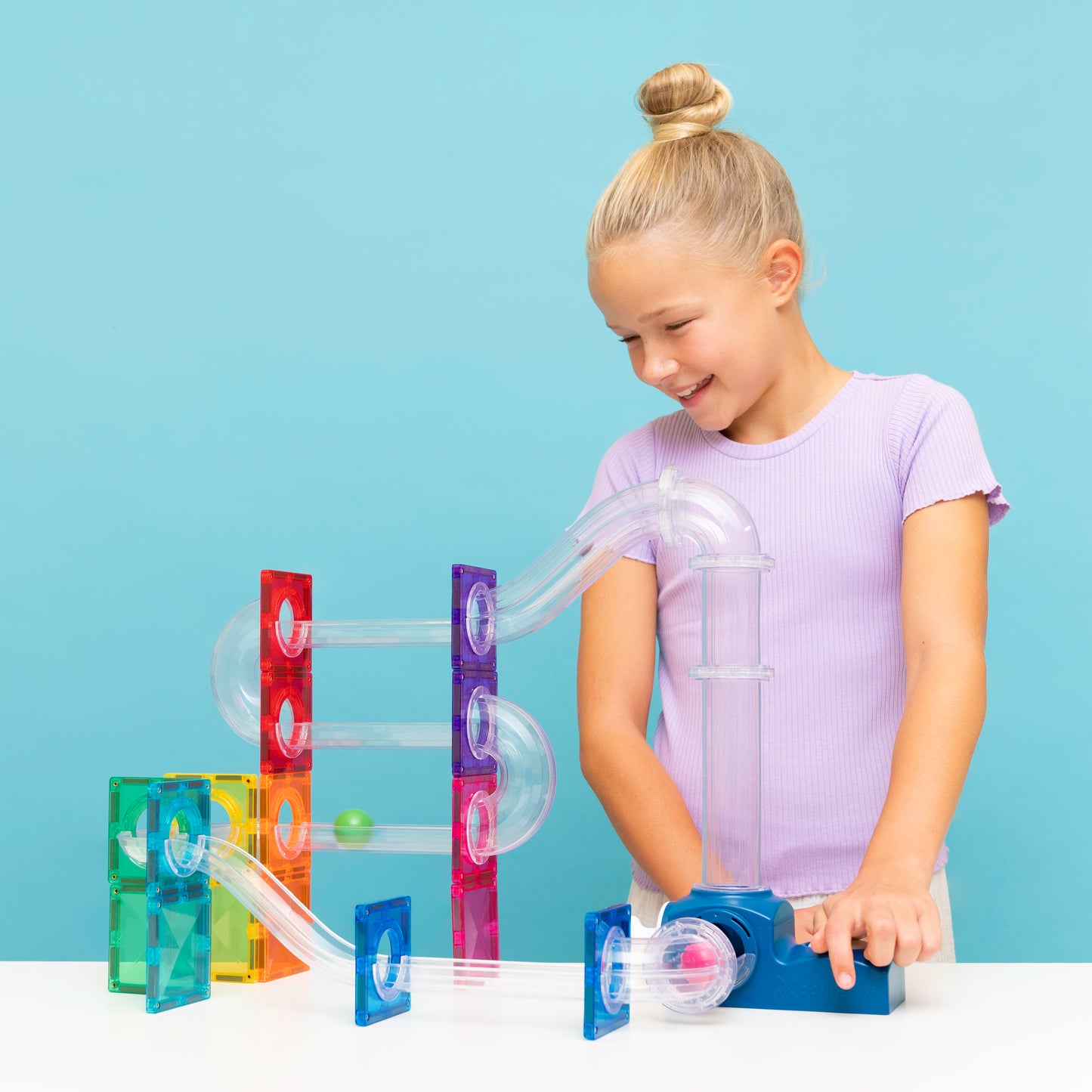 CONNETIX Magnetic Tiles Ball Run Launcher Pack 47 Piezas
