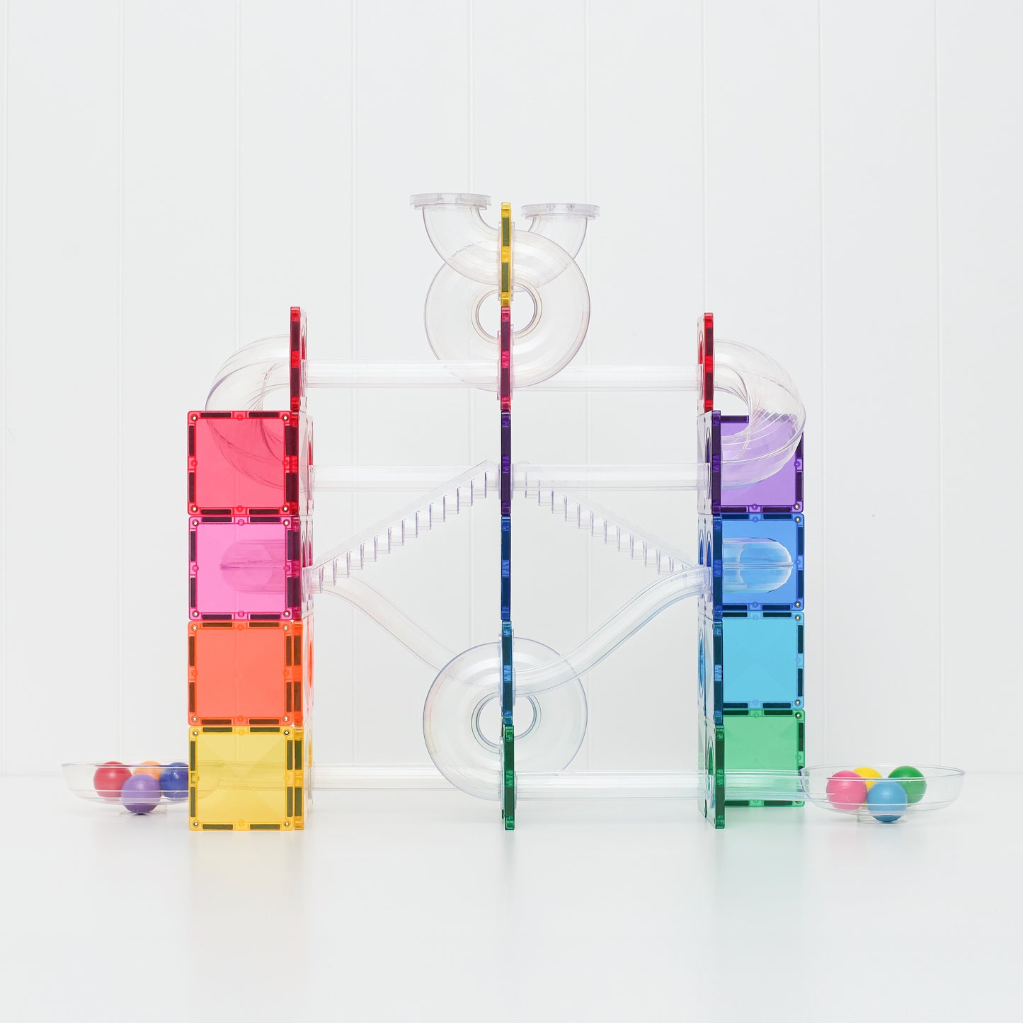 CONNETIX Magnetic Tiles Bright Ball Run Pack 114 Piezas
