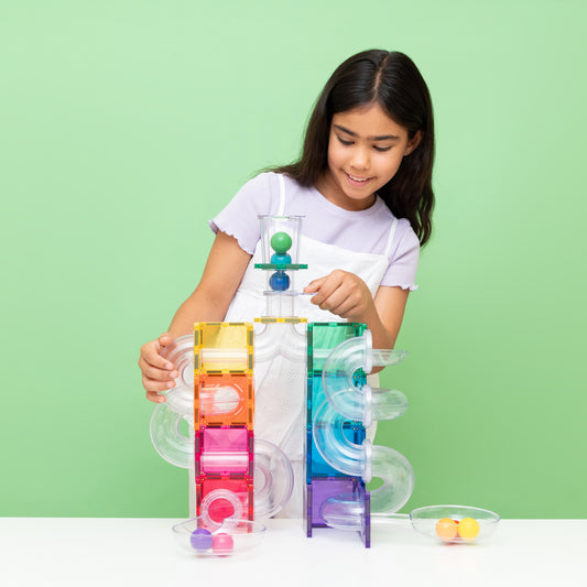 CONNETIX Magnetic Tiles Bright Ball Run Pack 114 Piezas