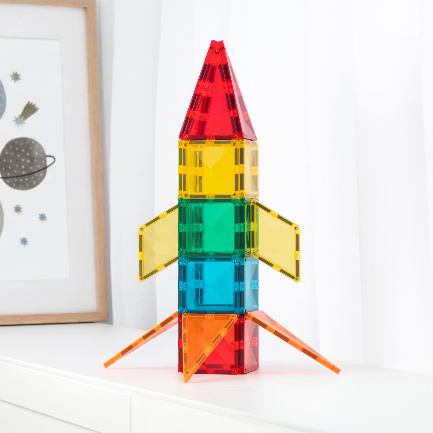 CONNETIX Magnetic Tiles Light Rocket Pack 30 Piezas