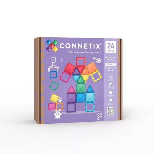 CONNETIX Magnetic Tiles Bright Essentials Pack 24 Piezas