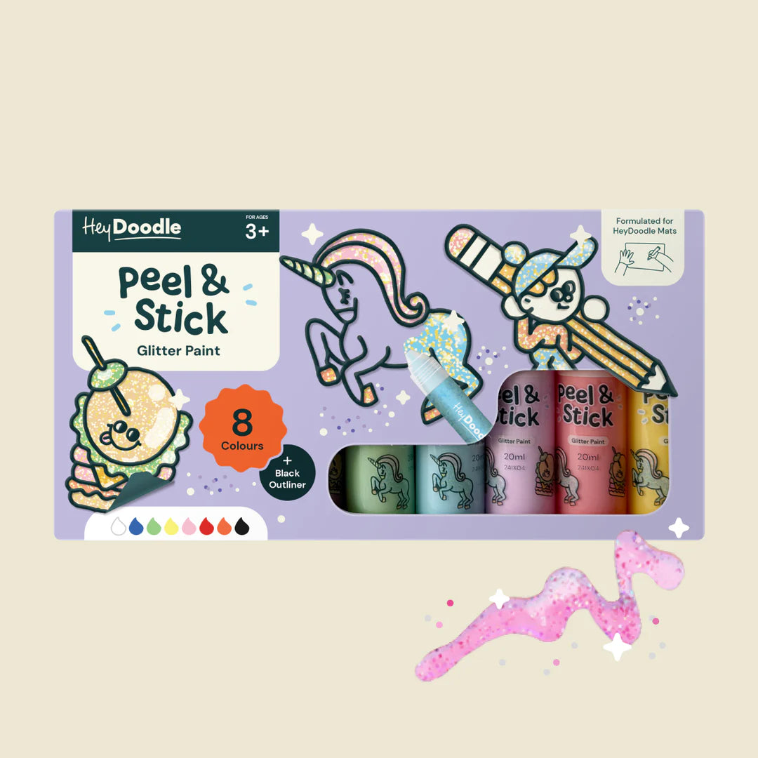 Glitter Peel & Stick Paint - Easy Peel and Stickable Colors