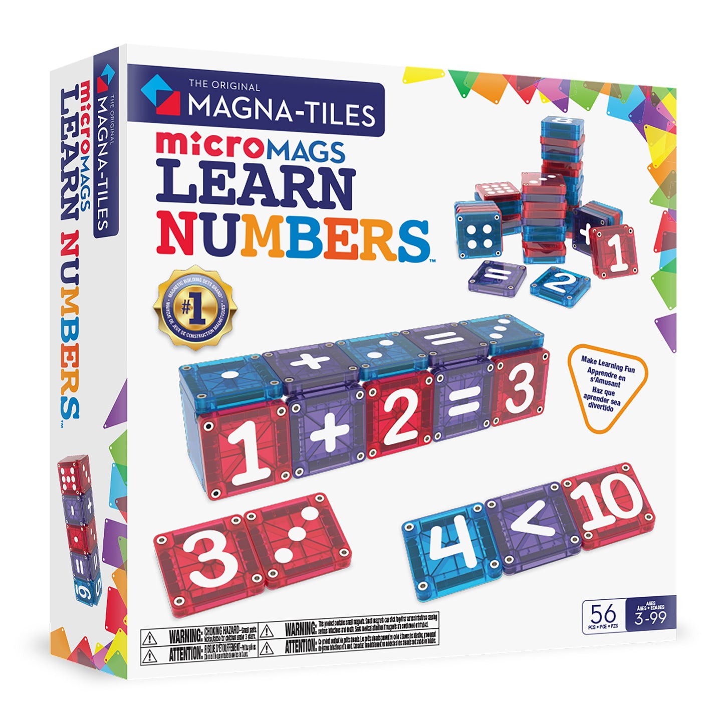 MAGNA-TILES® microMAGS LEARN Numbers™ 56-Piece Set
