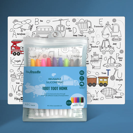 Toot Toot Honk Classic Coloring & Doodle Mat