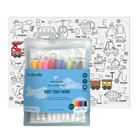 Toot Toot Honk Classic Coloring & Doodle Mat