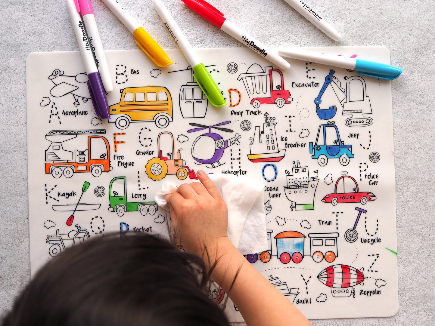 Toot Toot Honk Classic Coloring & Doodle Mat