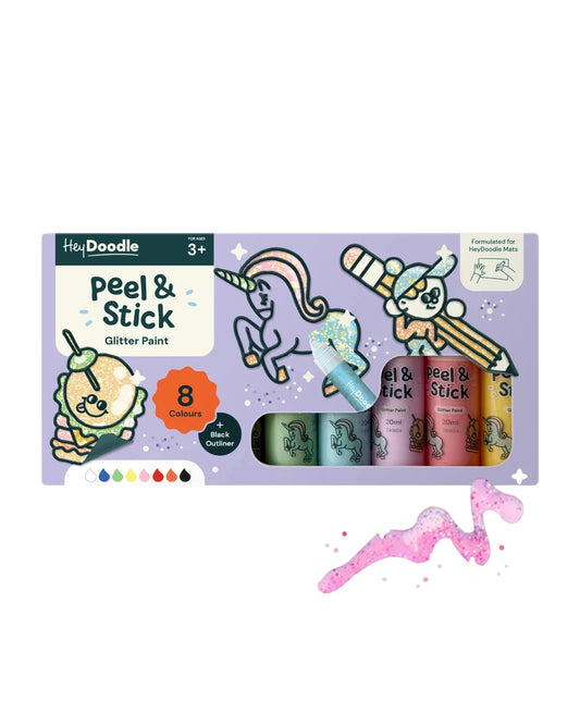 Glitter Peel & Stick Paint - Easy Peel and Stickable Colors